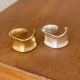 Anillo ancho plano ajustable vintage en oro y plata – imagen 2