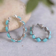 Pendientes de aro en U vintage en turquesa – imagen 3