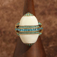Anillo de ópalo blanco esmaltado – imagen 2