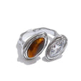 Anillo cruzado con doble talla marquesa – imagen 3