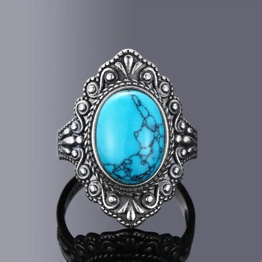 Anillo vintage de plata ornamentado ovalado – imagen 7