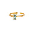 Anillo dorado delicado ajustable con gema de colores – imagen 11
