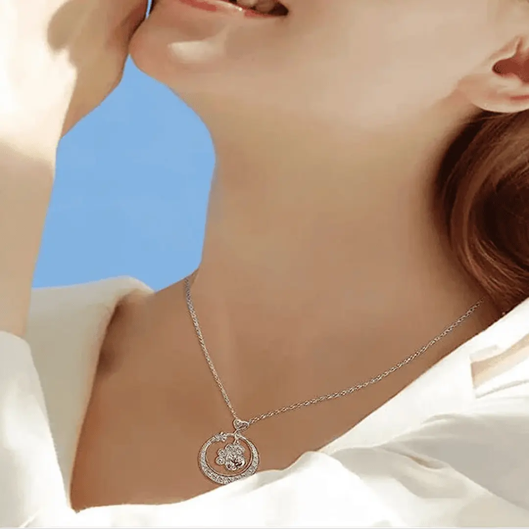 Collar de huella con circonita cúbica – imagen 3