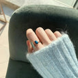Anillo ajustable bohemio con piedra azul – imagen 2