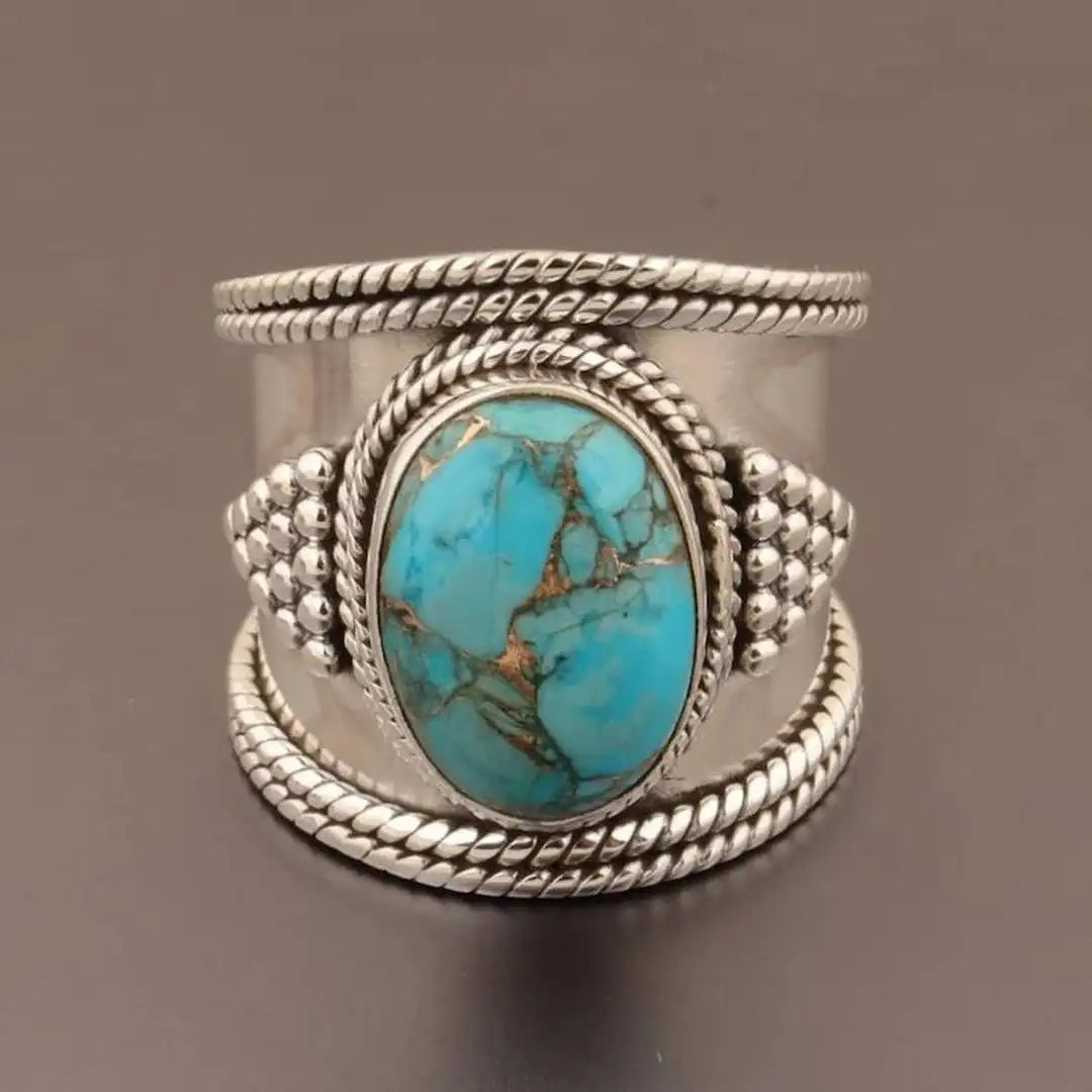 Anillo estilo retro turquesa – imagen 2