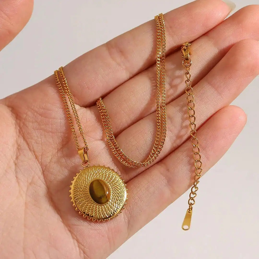 Collar retro de ojo de tigre de lujo – imagen 5