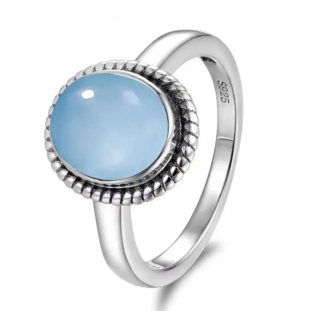 Anillo clásico ovalado de plata con cordón – imagen 6
