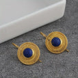 Pendientes colgantes redondos de piedra azul – imagen 2