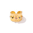Anillo vintage dorado con circonita cúbica – imagen 4