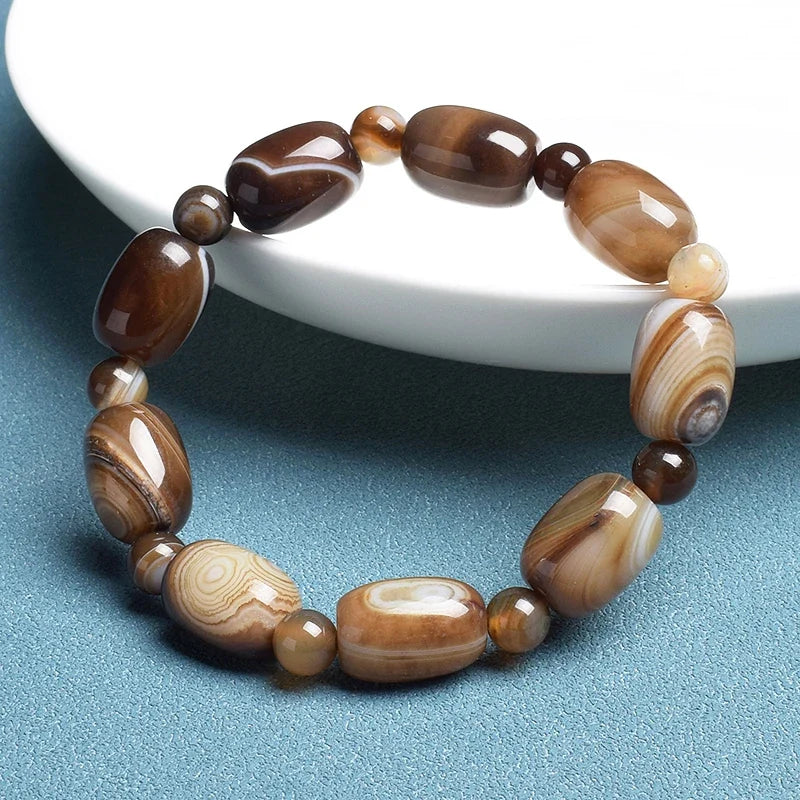 Pulsera de cuentas de jade en forma de barril – imagen 2