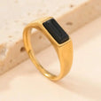 Anillos de oro elegantes con piedra preciosa rectangular – imagen 5
