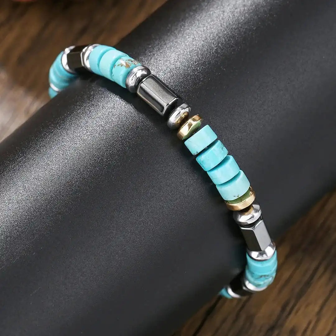 Pulsera bohemia de cuentas de piedra – imagen 2
