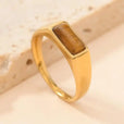 Anillos de oro elegantes con piedra preciosa rectangular – imagen 4