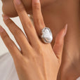 Anillos de cóctel con perla barroca gruesa – imagen 13