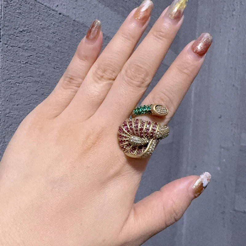 Anillo abstracto de flor de cristal – imagen 3