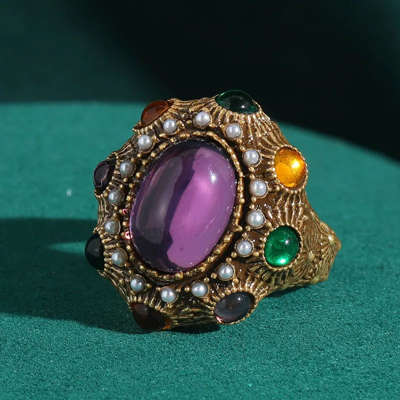 Anillo decorativo de perlas barrocas en racimo – imagen 2