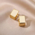 Pendientes geométricos cuadrados dorados