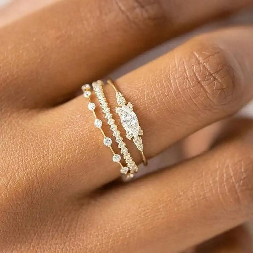 Set de anillos dorados Mila