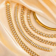 Conjunto de pulseras ajustables doradas con circonitas cúbicas chunky – imagen 4