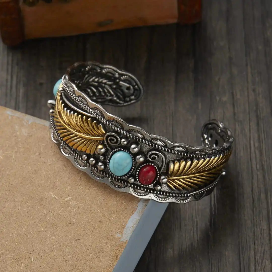 Pulsera Mesina de turquesa, plata y oro – imagen 5