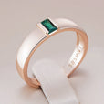 Anillo rectangular de perla de lujo