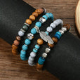 Pulsera bohemia turquesa de cuentas con pluma – imagen 2