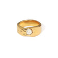 Anillo vintage de oro con perla – imagen 3