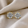 Pendientes de circonita con oro blanco brillantes – imagen 2