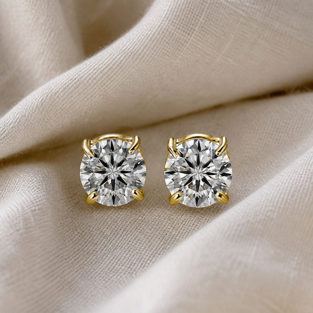 Pendientes de circonita con oro blanco brillantes – imagen 2