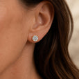 Pendientes de circonita con oro blanco brillantes