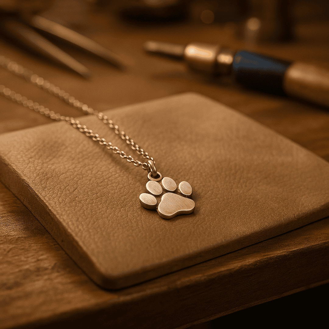 Collar elegante de plata con huella – imagen 2