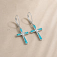 Pendientes de cruz de turquesa plateados – imagen 2