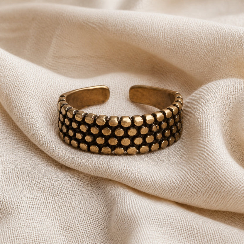 Anillo vintage de plata de ley con lunares