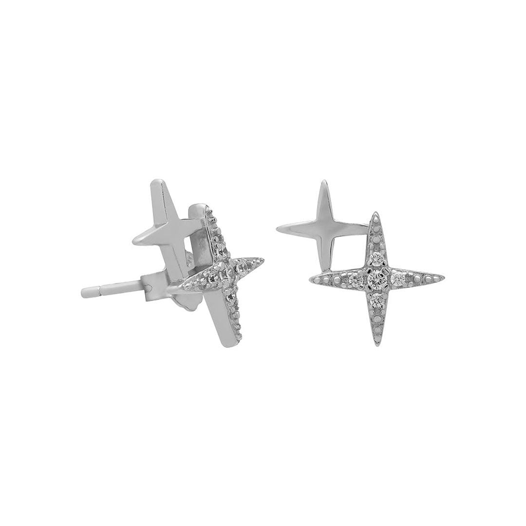 Pendientes de doble estrella con cristal – imagen 3