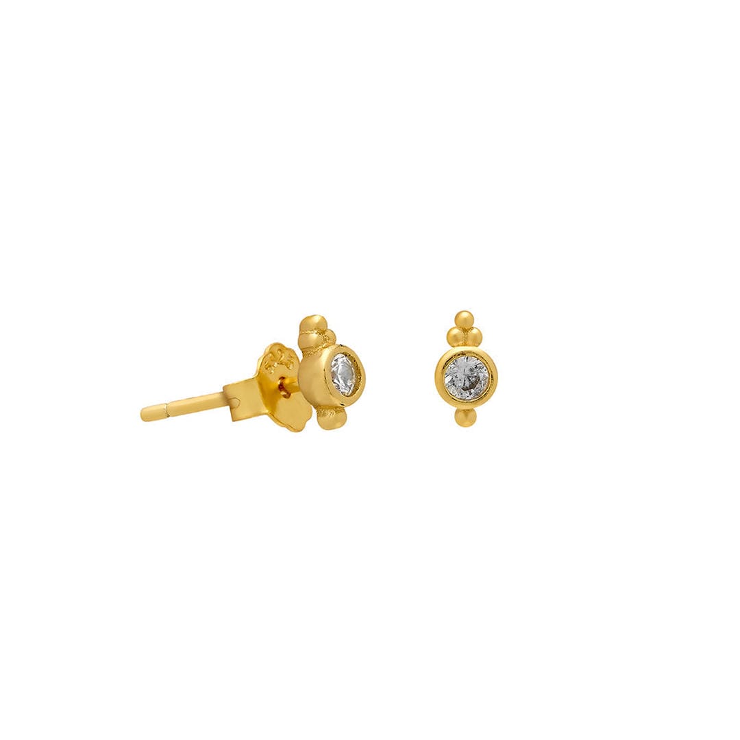 Pendientes diminutos de cristal con engaste – imagen 2