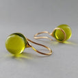 Pendientes vintage de cristal con gota de aceituna – imagen 2