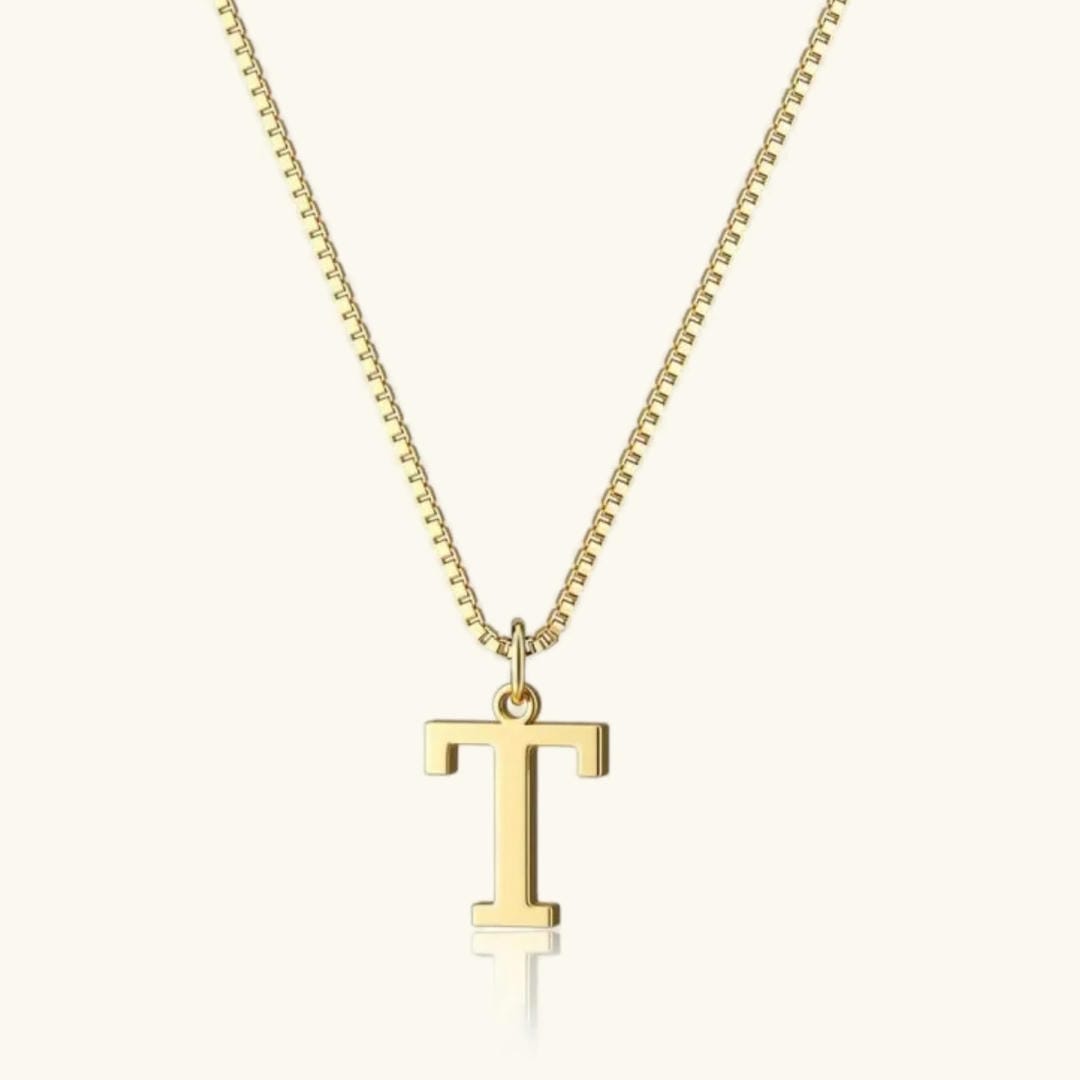 Collar vintage dorado con inicial – imagen 25