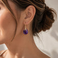 Pendientes de amatista con colgante de gota atemporales