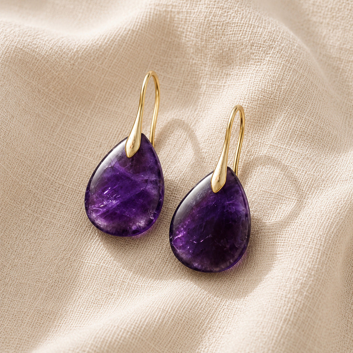 Pendientes de amatista con colgante de gota atemporales – imagen 2