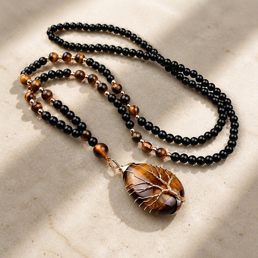 Collar con colgante de piedra del Árbol de la Vida
