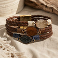 Pulsera trenzada multicapa de tres piedras – imagen 2