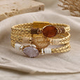 Pulsera trenzada multicapa de tres piedras – imagen 3