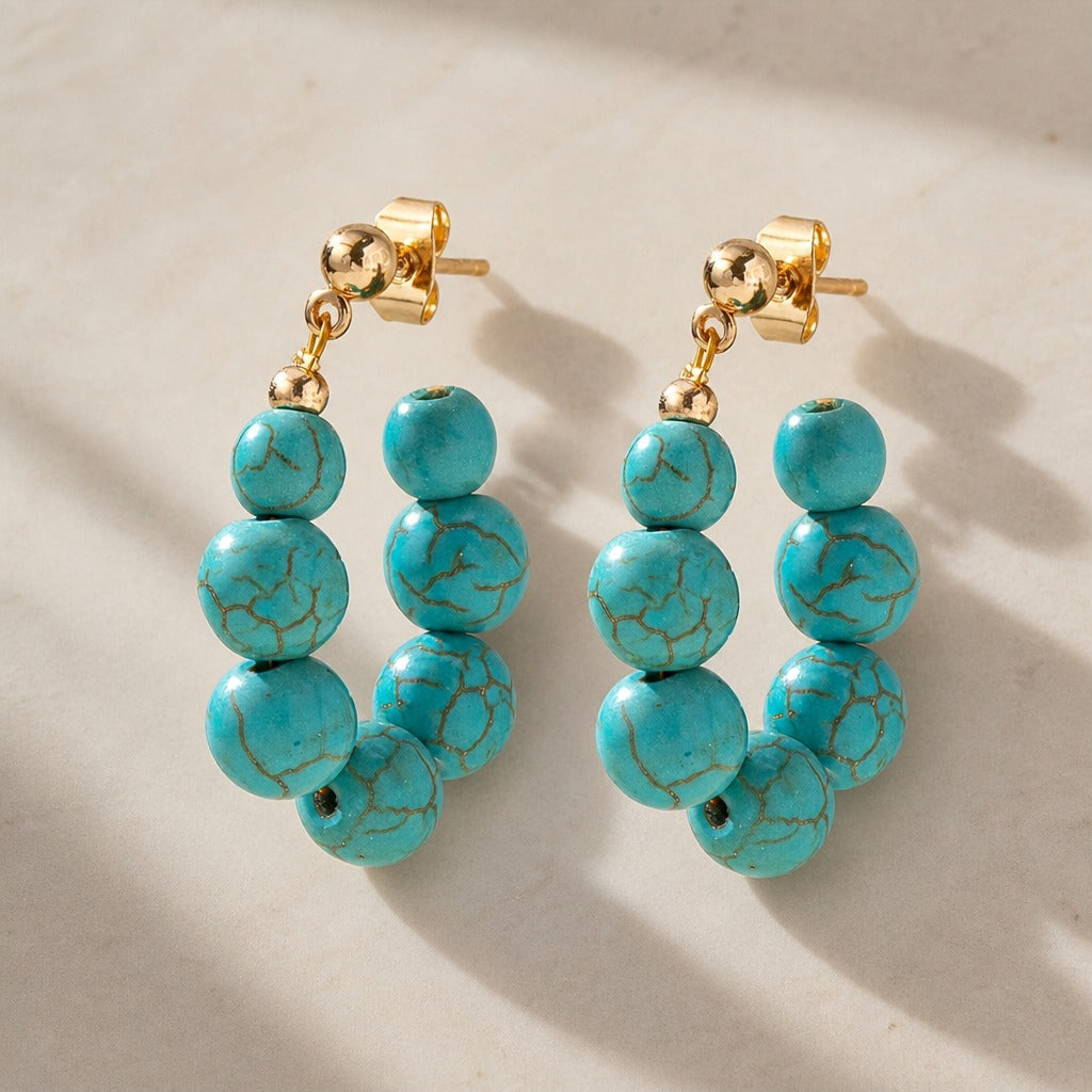 Pendientes colgantes de ágata de colores – imagen 3