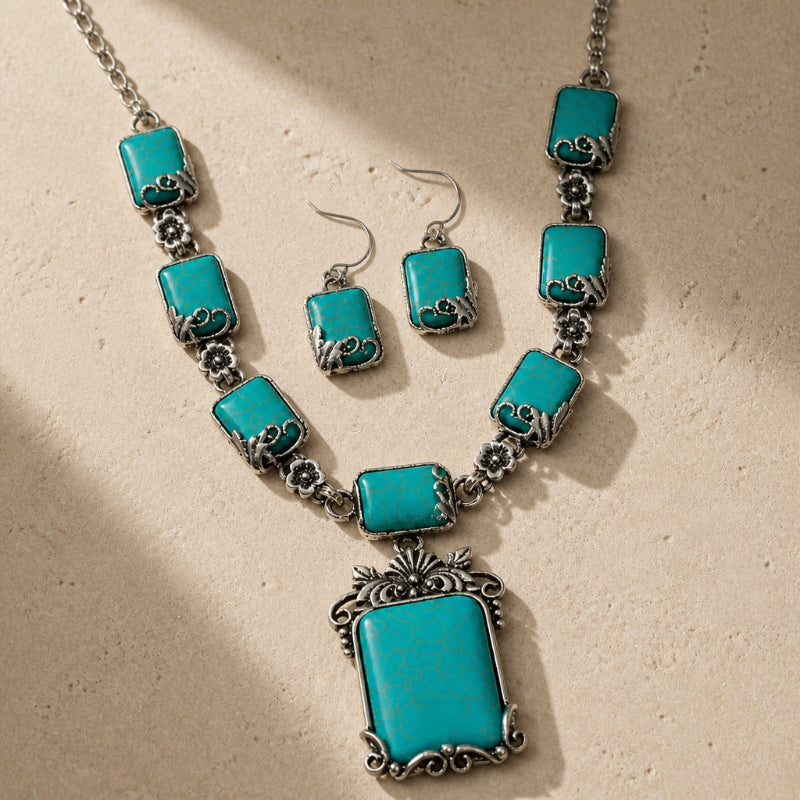Conjunto de collar y pendientes de turquesa — Carmen, Lucía & Rocío