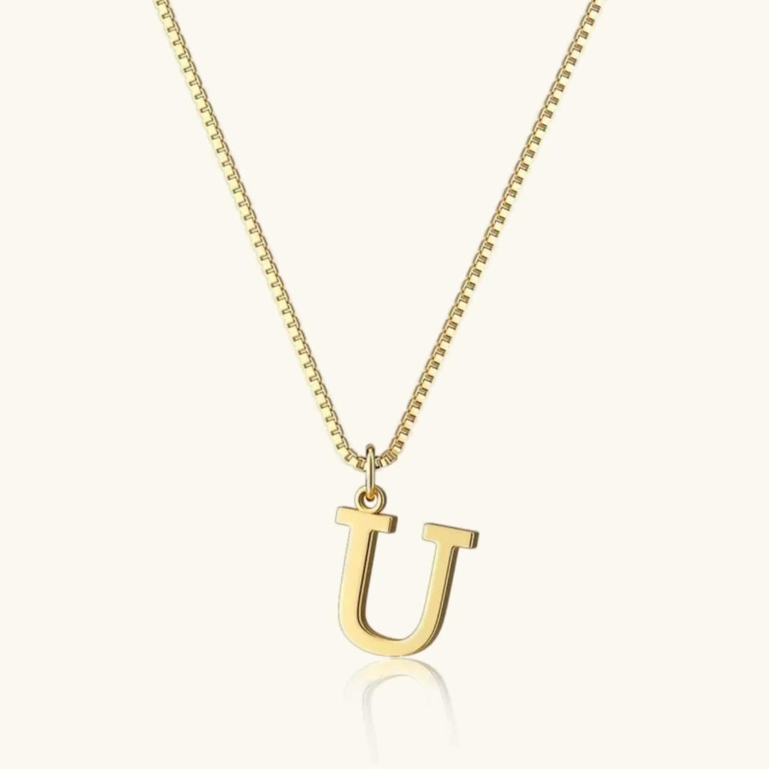Collar vintage dorado con inicial – imagen 26