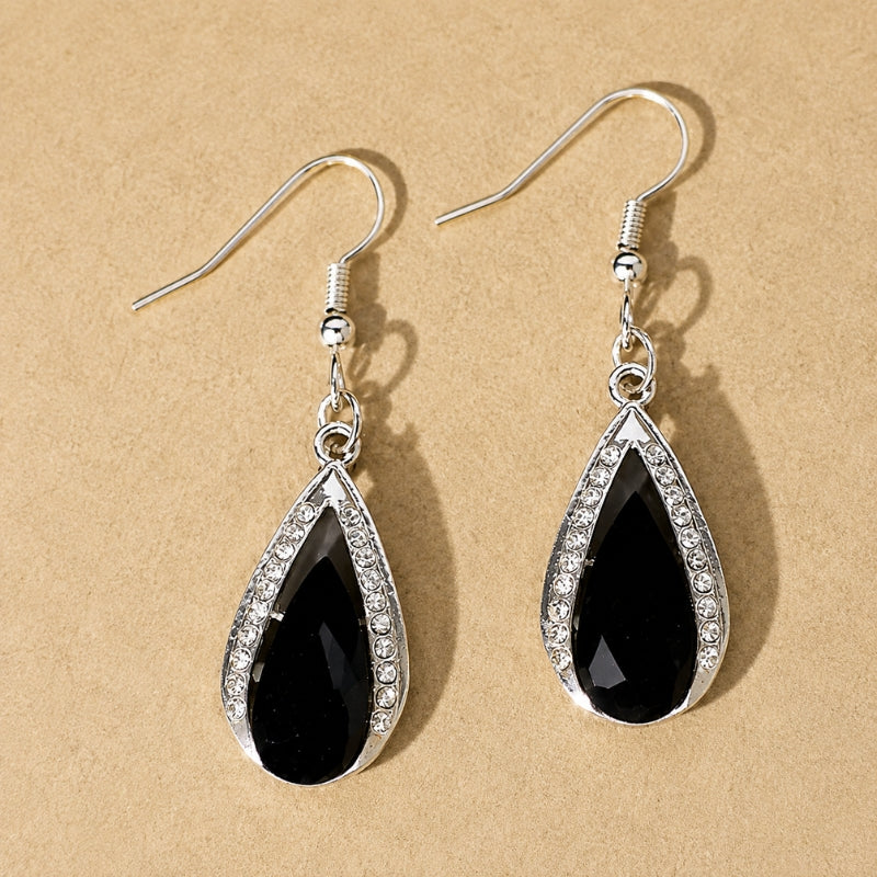 Pendientes de piedra negra de lujo