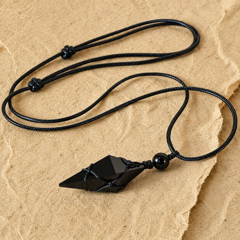 Collar con colgante radiante de obsidiana – imagen 2