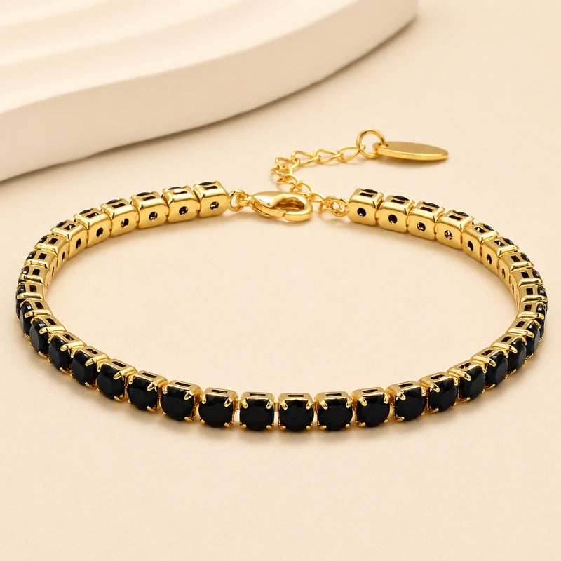 Pulsera exquisita de piedra negra