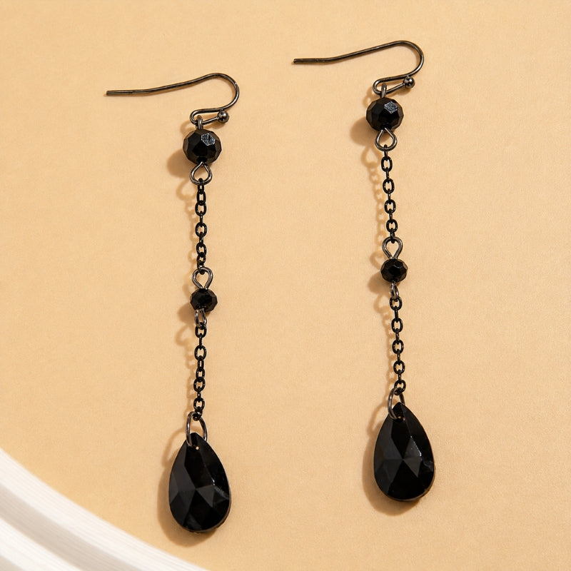 Pendientes de cristal oscuro Couture