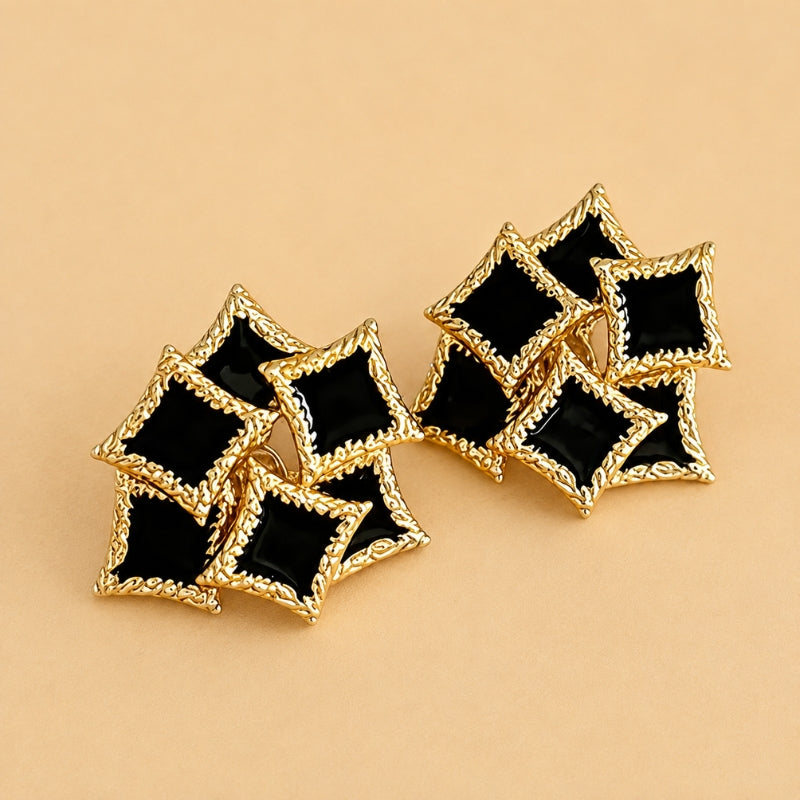 Pendientes sofisticados de cristal negro